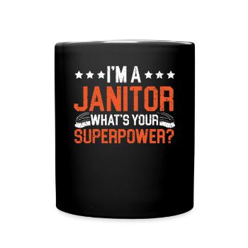 Je suis un concierge Quel est votre gardien de superpuissance - Mug uni - noir - Devant