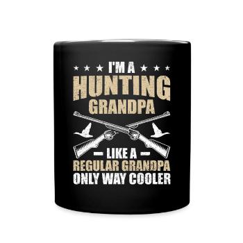 Funny Waterfowl Hunting Grandpa - Full Colour Mug - black - Front
