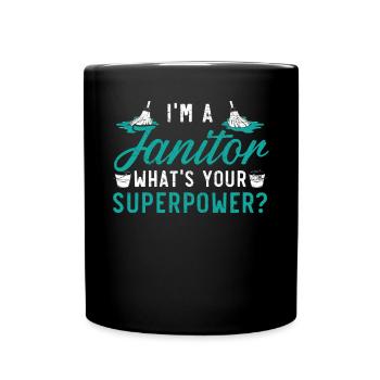 Je suis un concierge Quel est votre gardien de superpuissance - Mug uni - noir - Devant