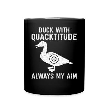 Funny duck hunting duck hunter - Full Colour Mug - black - Front