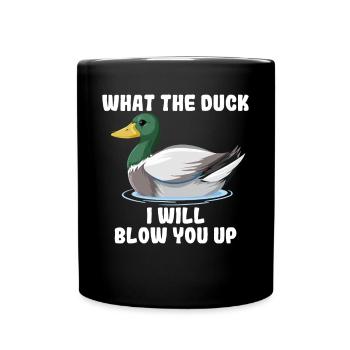 Funny duck hunting duck hunter - Full Colour Mug - black - Front