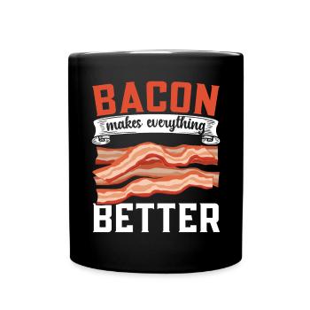Speck macht alles besser Fleisch Ketogene Diät - Tasse einfarbig - Schwarz - Vorne