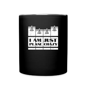 Je suis juste un avion fou Aiplane Aviation - Mug uni - noir - Devant