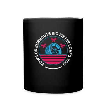 Burnouts Or Bows Gender Reveal Party - Tasse einfarbig - Schwarz - Vorne