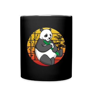 Panda retro - Full Colour Mug - black - Front