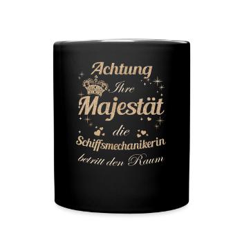 Motorenwärter Frauen-Majestät Damen - Tasse einfarbig - Schwarz - Vorne