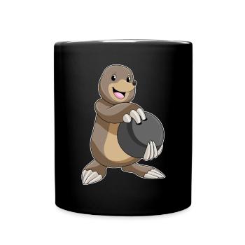 Mole Bowling Bowling Ball - Full Colour Mug - black - Front