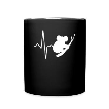 Koala Herzschlag - Tasse einfarbig - Schwarz - Vorne