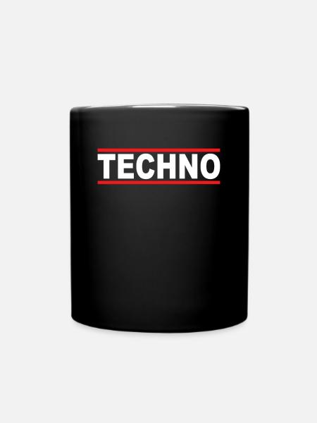 Techno - Tasse einfarbig - Schwarz