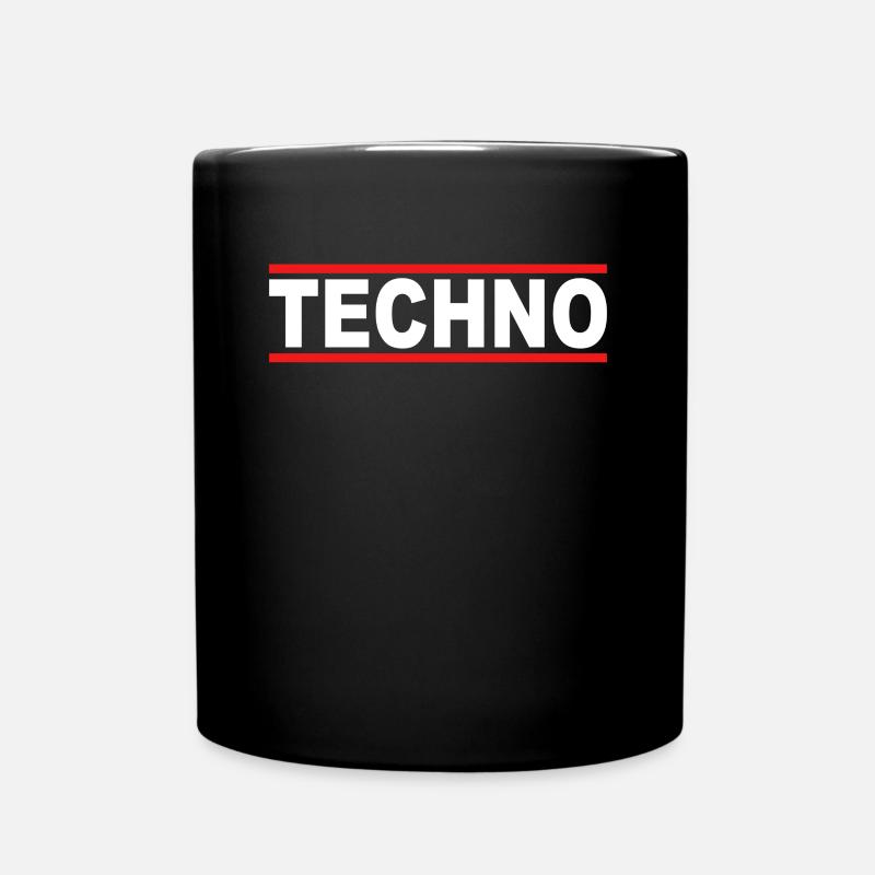 Techno - Tasse einfarbig - Schwarz