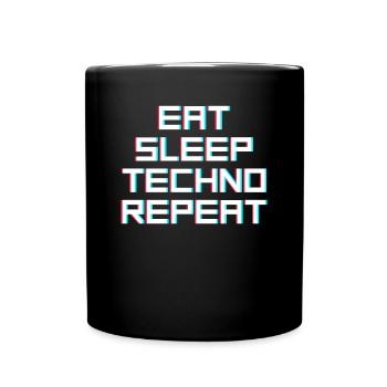 manger du sommeil techno répéter - Mug uni - noir - Devant