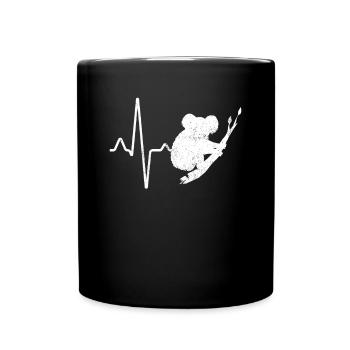 Koala Herzschlag - Tasse einfarbig - Schwarz - Vorne