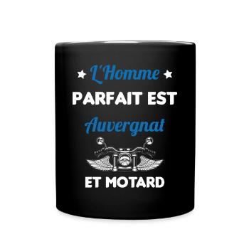 L'Homme Parfait Est Auvergnat Motard - Mug uni - noir - Devant