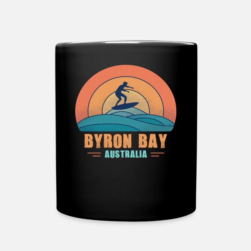 Byron Bay Australia Vintage Surfer - Tasse einfarbig - Schwarz