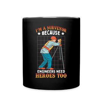 Citation de dessin animé Surveyor - Mug uni - noir - Devant