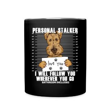 Drôle Airedale Terrier Chien Dessin Animé - Mug uni - noir - Devant