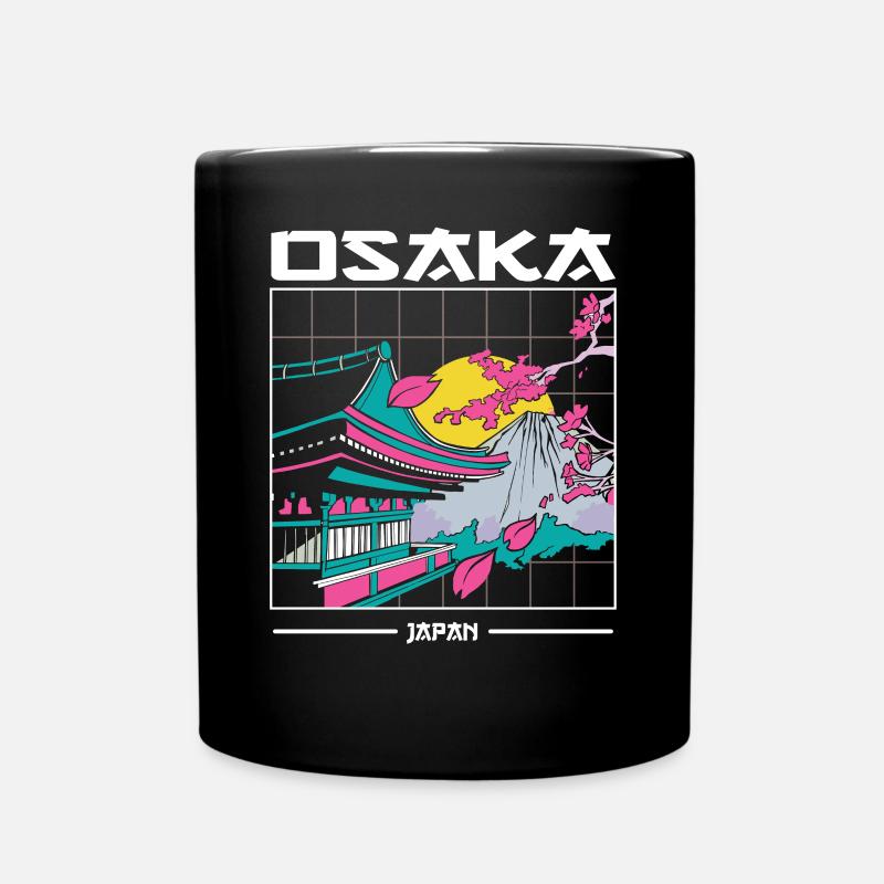 Osaka Japan 80s Aesthetic Art - Tasse einfarbig - Schwarz
