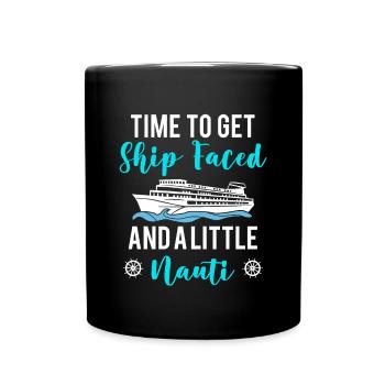 Il est temps de se faire face au navire et un peu nauti - Mug uni - noir - Devant