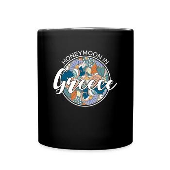 Lune de miel Lune de miel Chemise de vacances Grèce - Mug uni - noir - Devant