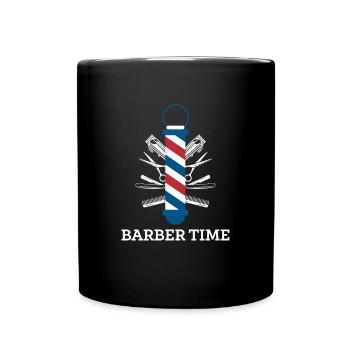 Barber Time Shirt Geschenk - Tasse einfarbig - Schwarz - Vorne