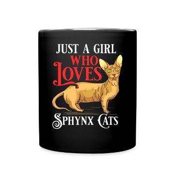 Sphynx Katze Sphinx Haarloses Kätzchen Ägypten - Tasse einfarbig - Schwarz - Vorne