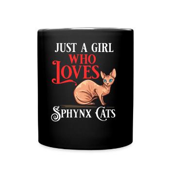 Sphynx Katze Sphinx Haarloses Kätzchen Ägypten - Tasse einfarbig - Schwarz - Vorne