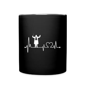 Conductor Herzschlag at the concert and orchestra - Full Colour Mug - black - Front