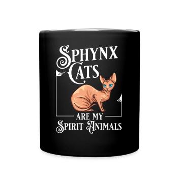 Sphynx Katze Sphinx Haarloses Kätzchen Ägypten - Tasse einfarbig - Schwarz - Vorne