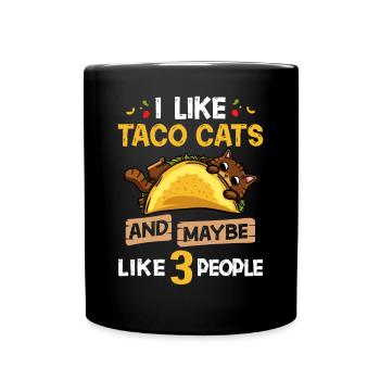 Tacocat Taco Chat Chat Chat Fast Food - Mug uni - noir - Devant