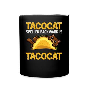 Tacocat Taco Cat Kitten Fast Food - Full Colour Mug - black - Front