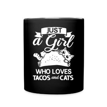 Tacocat Taco Chat Chat Chat Fast Food - Mug uni - noir - Devant