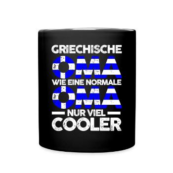 Griechin Griechenlandische Oma Griechenland - Tasse einfarbig - Schwarz - Vorne