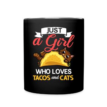 Tacocat Taco Cat Kitten Fast Food - Full Colour Mug - black - Front