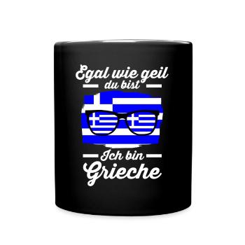 Grieche Griechisches Griechenland - Tasse einfarbig - Schwarz - Vorne