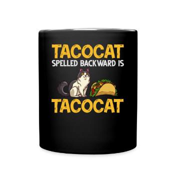 Tacocat Taco Chat Chat Chat Fast Food - Mug uni - noir - Devant