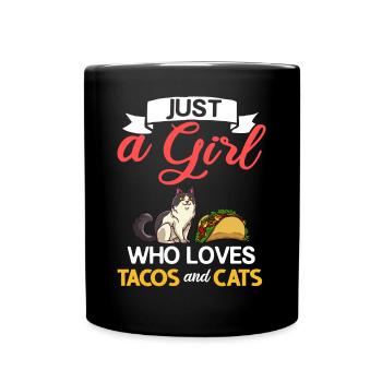 Tacocat Taco Chat Chat Chat Fast Food - Mug uni - noir - Devant