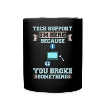 Support technique Assistance technique informatique Helpdesk - Mug uni - noir - Devant