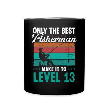 13 Fishing Level 13 Year Old Angler Fisherman - Tasse einfarbig - Schwarz - Vorne
