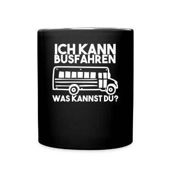 Busfahrer Spruch - Tasse einfarbig - Schwarz - Vorne
