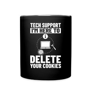Tech Support IT Technical Assistance Helpdesk - Full Colour Mug - black - Front
