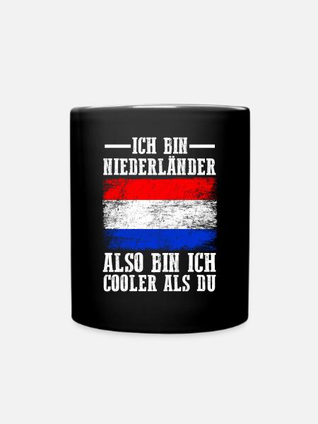 Holland Niederlande Niederländer Niederländisches - Tasse einfarbig - Schwarz