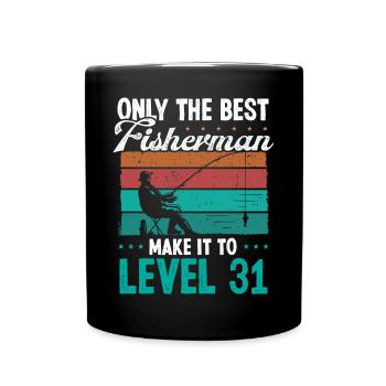 31 Fishing Level 31 Year Old Angler Fisherman - Full Colour Mug - black - Front
