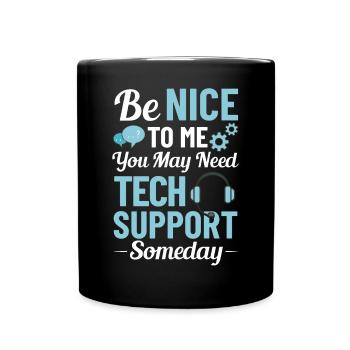Support technique Assistance technique informatique Helpdesk - Mug uni - noir - Devant