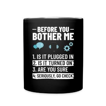 Support technique Assistance technique informatique Helpdesk - Mug uni - noir - Devant