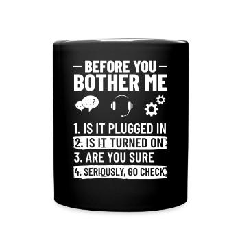 Support technique Assistance technique informatique Helpdesk - Mug uni - noir - Devant