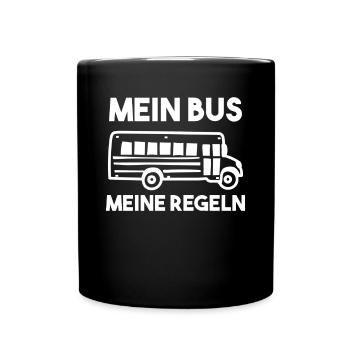 Busfahrer Spruch - Tasse einfarbig - Schwarz - Vorne