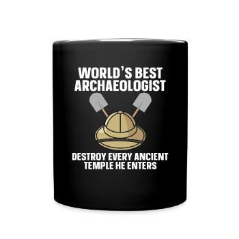 Best Archaeologist Artifact Funny Archaeology - Full Colour Mug - black - Front