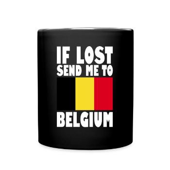 Drapeau de la Belgique - Mug uni - noir - Devant