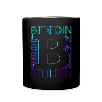 Bitcoin Kryptowährung Krypto Retro Geschenk - Tasse einfarbig - Schwarz - Vorne