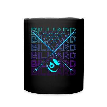 Billardspieler Retro Geschenk - Tasse einfarbig - Schwarz - Vorne